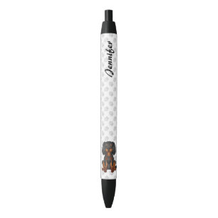 Black & Tan Cavalier King Charles Spaniel & Name Ink Pen