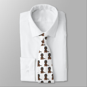 Black & Tan Cavalier King Charles Spaniel Pattern Tie