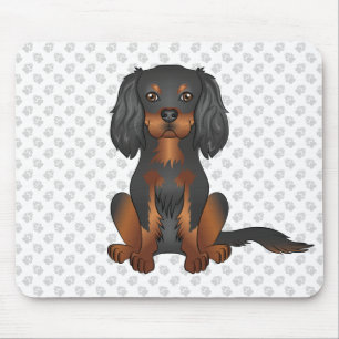 Black & Tan Cavalier King Charles Spaniel & Paws Mouse Mat