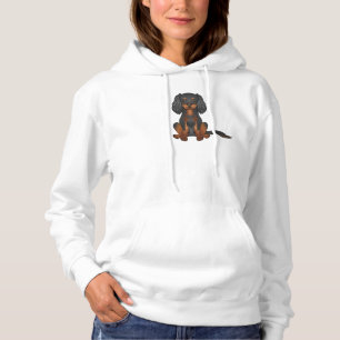 Black & Tan Cavalier King Charles Spaniel Sitting Hoodie