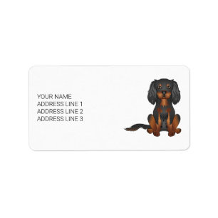 Black & Tan Cavalier King Charles Spaniel & Text Label