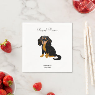 Black Tan Cavalier Wedding Cocktail Napkins