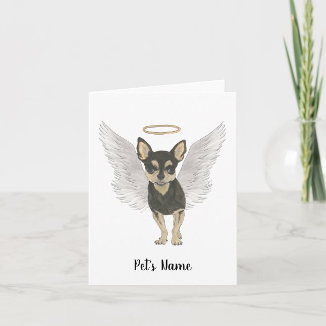 Black & Tan Chihuahua Sympathy Memorial Card (Front)