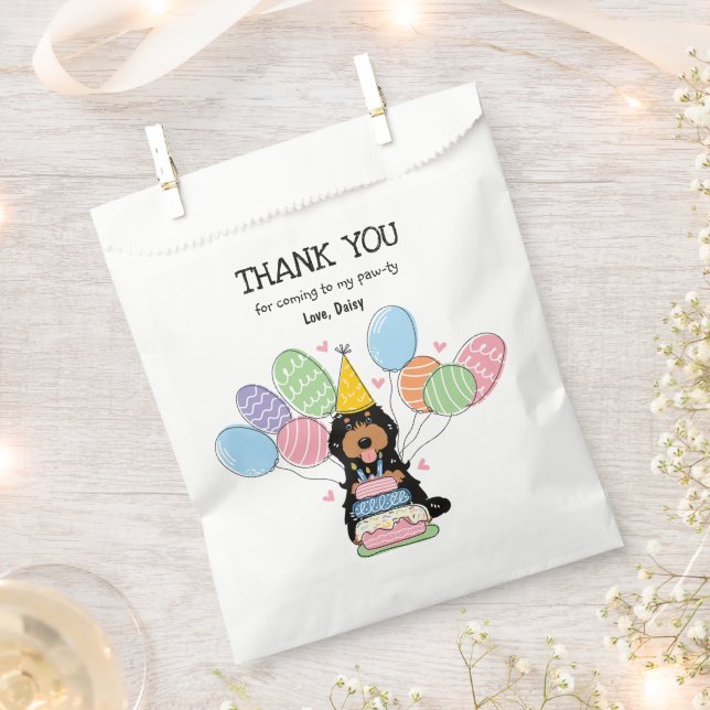 Black Tan Cockapoo Cavapoo Birthday Party  Favour Bags (Clipped)