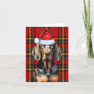 Black Tan Coonhound Christmas Dog Holiday Plaid