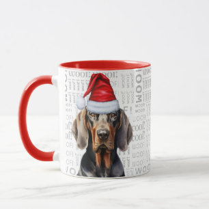Black Tan Coonhound Dog Lover Christmas Holiday Mug