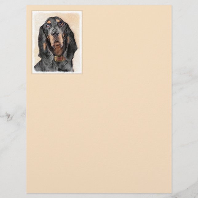 Black & Tan Coonhound Painting - Original Dog Art (Front)