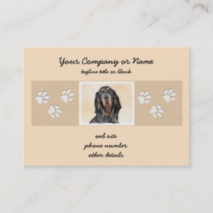 Black & Tan Coonhound Painting - Original Dog Art Business Card