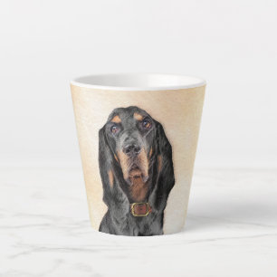 Black & Tan Coonhound Painting - Original Dog Art Latte Mug