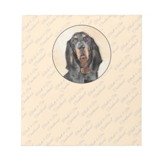 Black & Tan Coonhound Painting - Original Dog Art Notepad