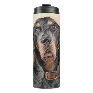 Black & Tan Coonhound Painting - Original Dog Art Thermal Tumbler