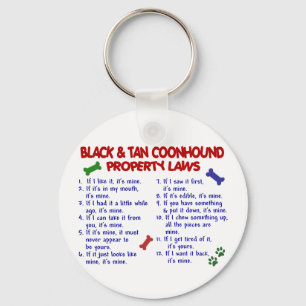 BLACK & TAN COONHOUND Property Laws 2 Key Ring