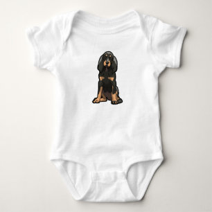 Black & Tan Coonhound Puppy Baby Bodysuit