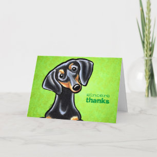 Black/Tan Dachshund Thank You Custom Card
