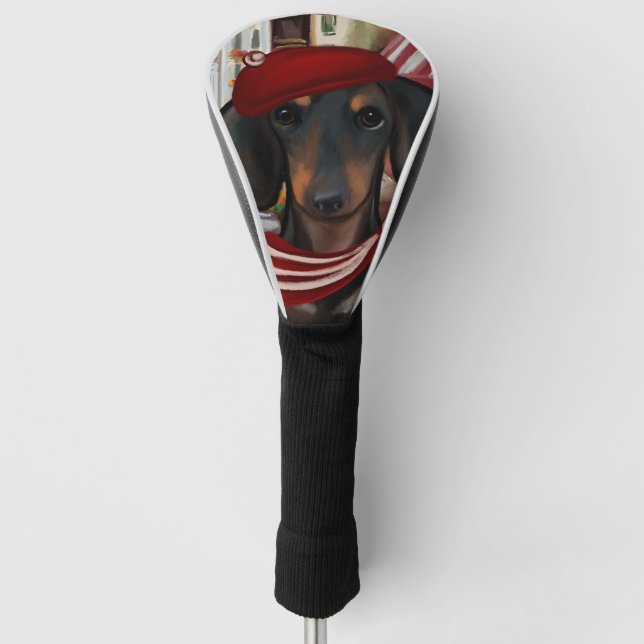 Black & Tan Doxie Golf Head Cover (Front)