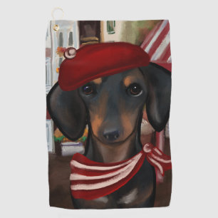 Black & Tan Doxie Golf Towel
