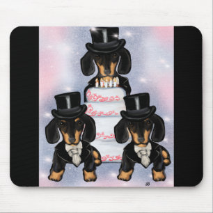 Black & Tan Doxie Grooms Mouse Mat
