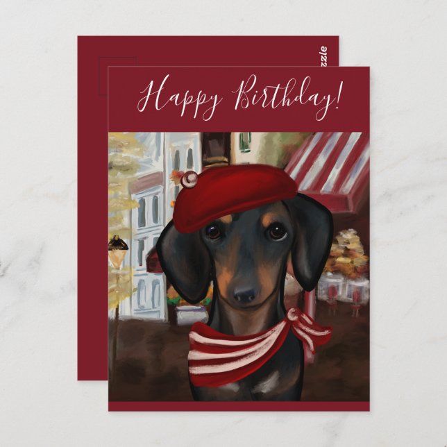 Black & Tan Doxie Postcard (Front/Back)