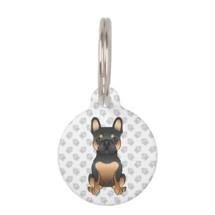 Black & Tan French Bulldog / Frenchie & Pet's Info Pet Tag