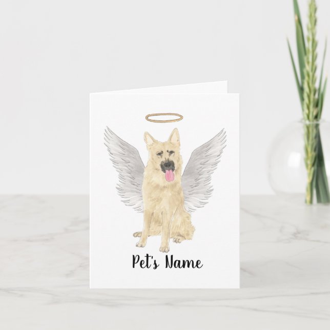 Black & Tan German Shepherd Sympathy Memorial Card (Front)