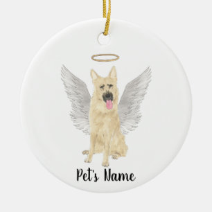 Black & Tan German Shepherd Sympathy Memorial Ceramic Tree Decoration