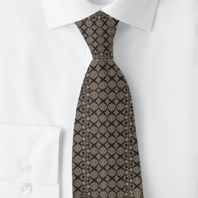 Black Tan Grid Renaissance  Tie (Creator Uploaded)