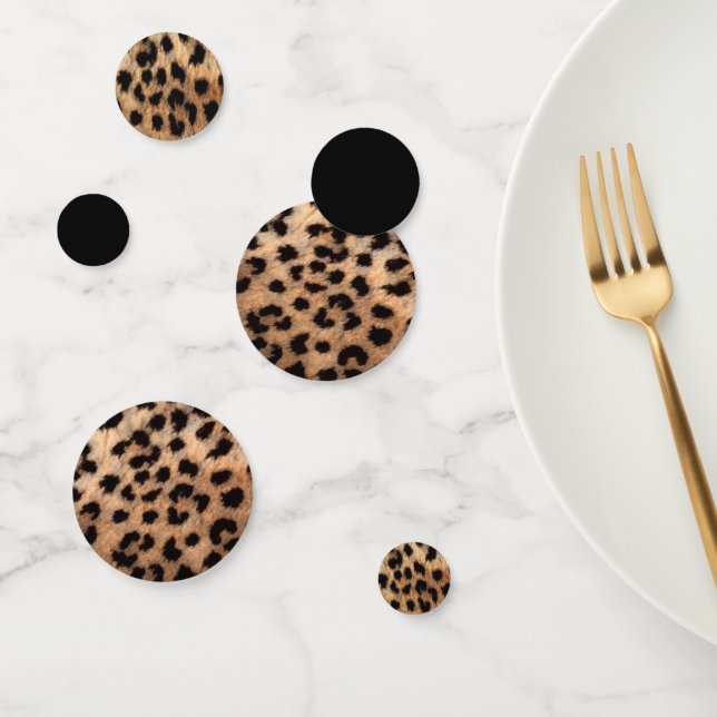 Black & Tan Leopard Cheetah Animal Print Confetti (Group)