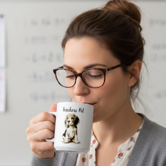 Black/Tan on White ''Teachers Pet'' Beagle Coffee Mug