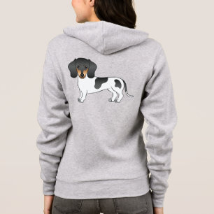 Black & Tan Pied Short Hair Dachshund Cartoon Dog Hoodie