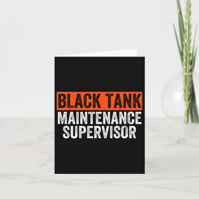 Black Tank Maintenance Supervisor Funny Camper Sew Card (Front)