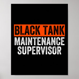 Black Tank Maintenance Supervisor Funny Camper Sew Poster