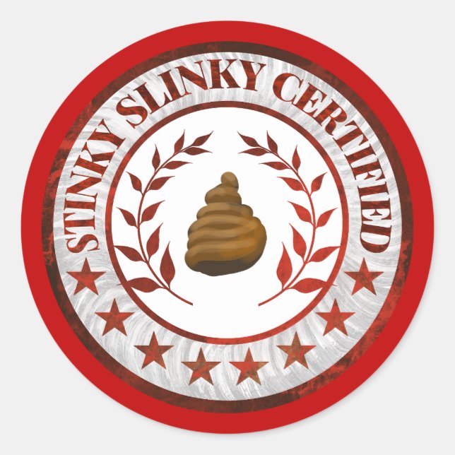 Black Tank Stinky Slinky Certified RV Sticker (Front)