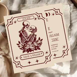 black tarot Goth save the date wedding Invitation