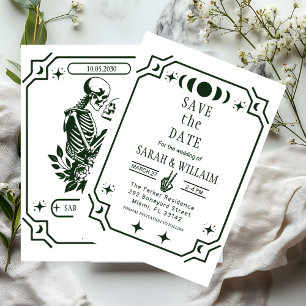 Black tarot Goth save the date wedding Invitation
