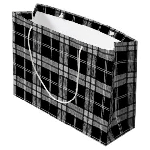 Black Tartan Large Gift Bag