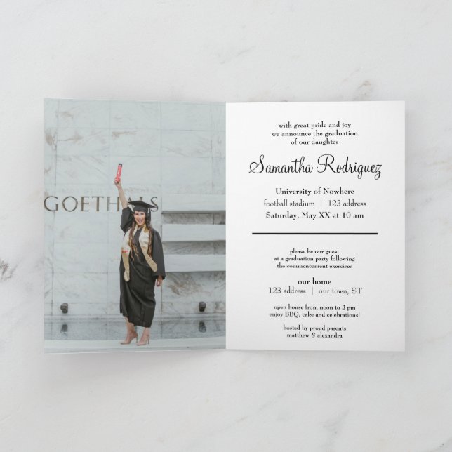 Black Tassel Graduation Announcement (Inside)