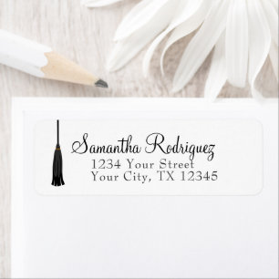 Black Tassel Graduation Label