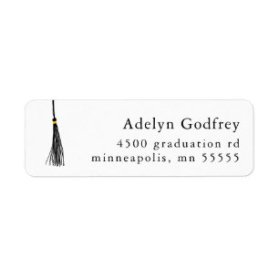 Black Tassel Graduation Return Address