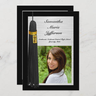 Black Tassel with Photo Invitation