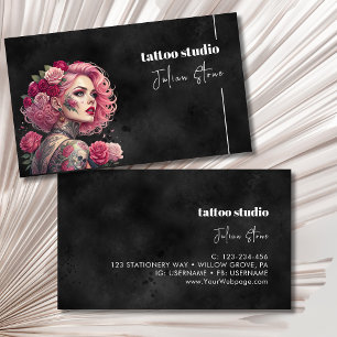 Black tattoo studio business card