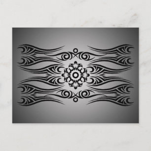 Black Tattoo Tribal 1 black fadeIN Postcard