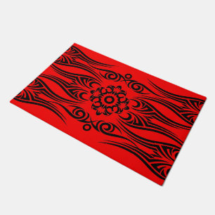 BLACK TATTOO TRIBAL I + your backgr. & ideas Doormat