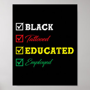 Black Tattooed Educated Employed Afro Black Histor Poster