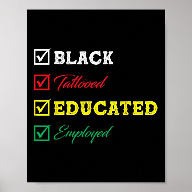 Black Tattooed Educated Employed Afro Black Histor Poster (Front)