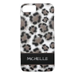 Black Taupe Leopard Print Customisable Case-Mate iPhone Case