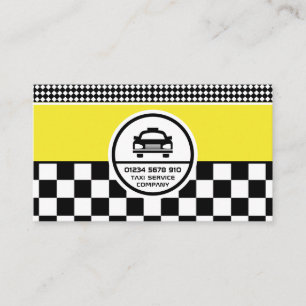 Black Taxi Cab Circled Logo, Price List Business Card