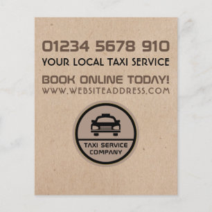 Black Taxi Cab Logo, Kraft Paper Effect Price List