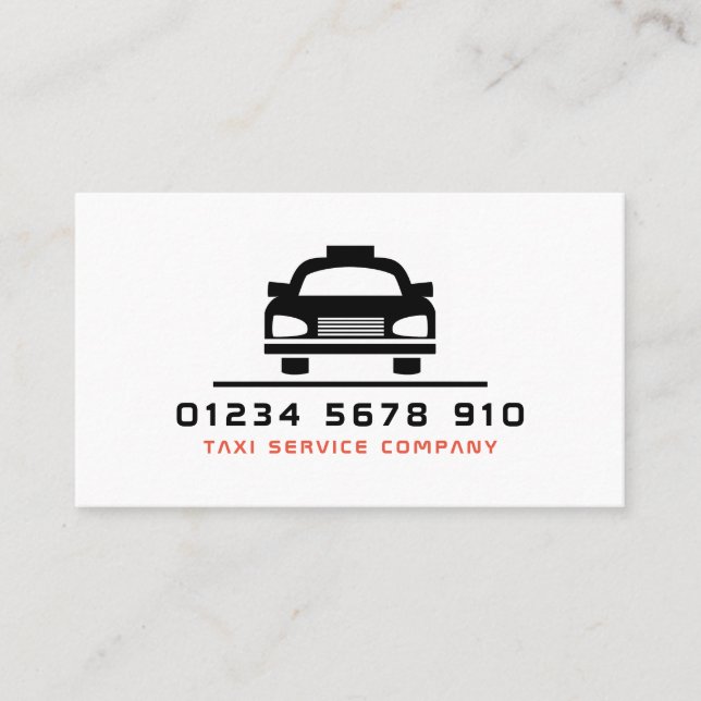 Black Taxi Cab Logo, Price List Business Card (Front)