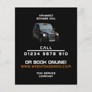 Black Taxi Cab with Price List Flyer