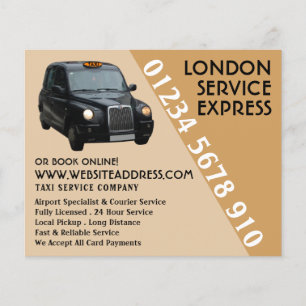 Black Taxi Cab with Price List Flyer